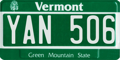 VT license plate YAN506