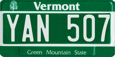 VT license plate YAN507