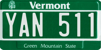 VT license plate YAN511