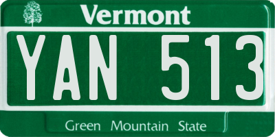 VT license plate YAN513