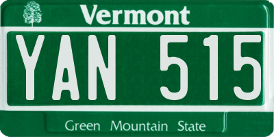 VT license plate YAN515