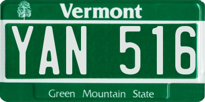 VT license plate YAN516