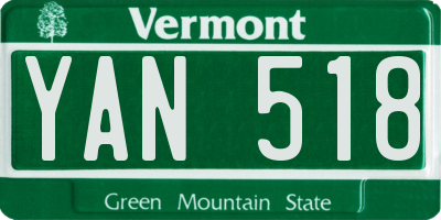 VT license plate YAN518