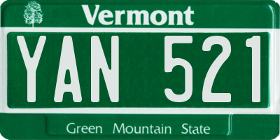 VT license plate YAN521