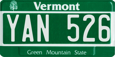 VT license plate YAN526