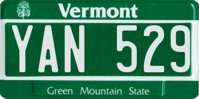 VT license plate YAN529