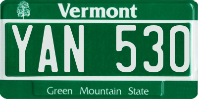 VT license plate YAN530