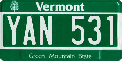 VT license plate YAN531