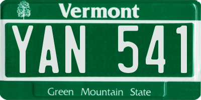 VT license plate YAN541