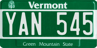 VT license plate YAN545