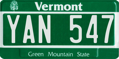 VT license plate YAN547