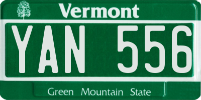 VT license plate YAN556