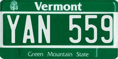 VT license plate YAN559