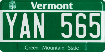 VT license plate YAN565