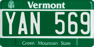 VT license plate YAN569