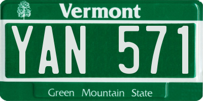 VT license plate YAN571