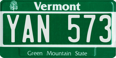 VT license plate YAN573