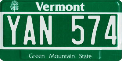 VT license plate YAN574