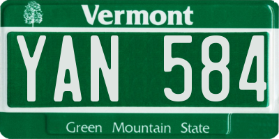 VT license plate YAN584