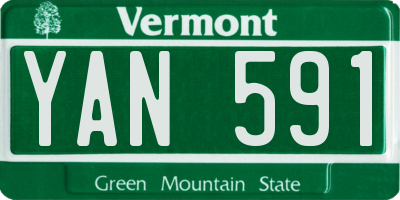 VT license plate YAN591