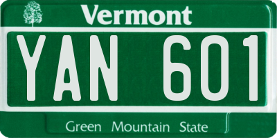 VT license plate YAN601