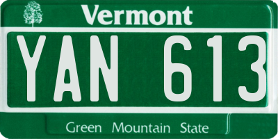 VT license plate YAN613