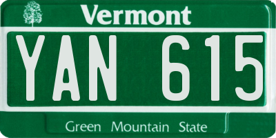 VT license plate YAN615