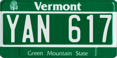 VT license plate YAN617