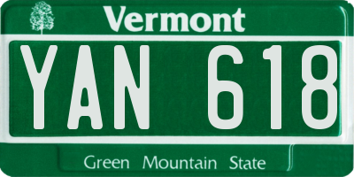 VT license plate YAN618