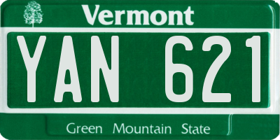 VT license plate YAN621
