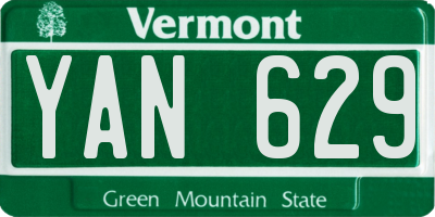 VT license plate YAN629