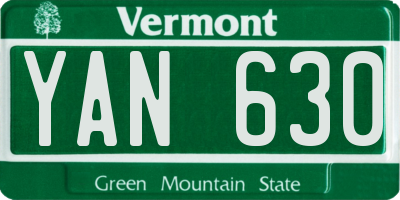 VT license plate YAN630