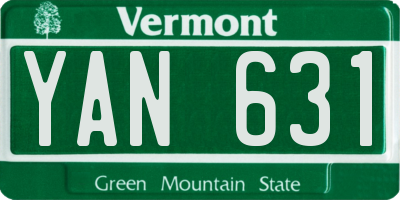 VT license plate YAN631