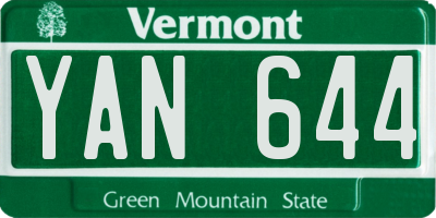 VT license plate YAN644