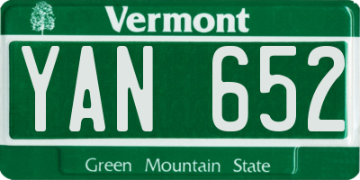 VT license plate YAN652