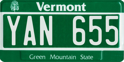 VT license plate YAN655