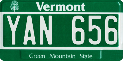 VT license plate YAN656