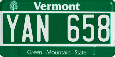 VT license plate YAN658