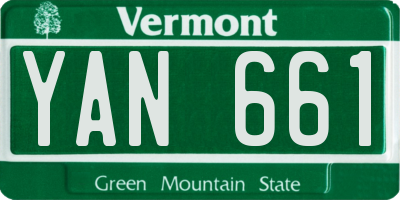 VT license plate YAN661
