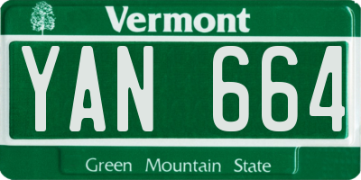 VT license plate YAN664