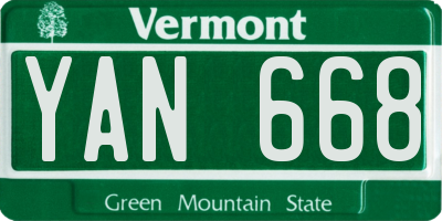 VT license plate YAN668
