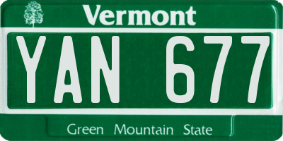 VT license plate YAN677