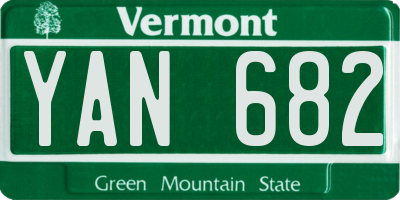 VT license plate YAN682