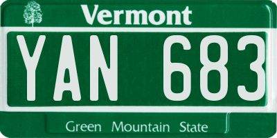 VT license plate YAN683