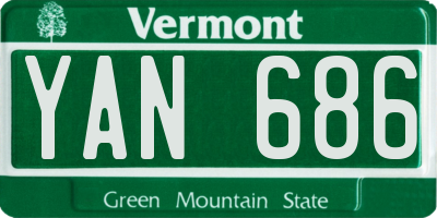 VT license plate YAN686