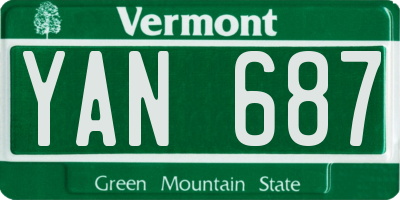 VT license plate YAN687