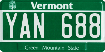 VT license plate YAN688