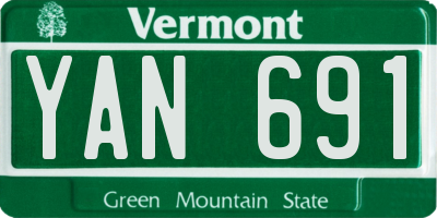 VT license plate YAN691