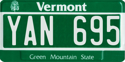 VT license plate YAN695
