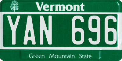 VT license plate YAN696
